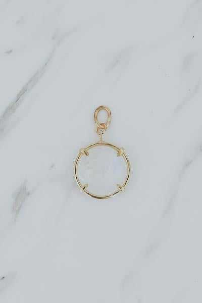 wings hawaii moonstone crystal ball neckalce charm in 14k yellow gold 