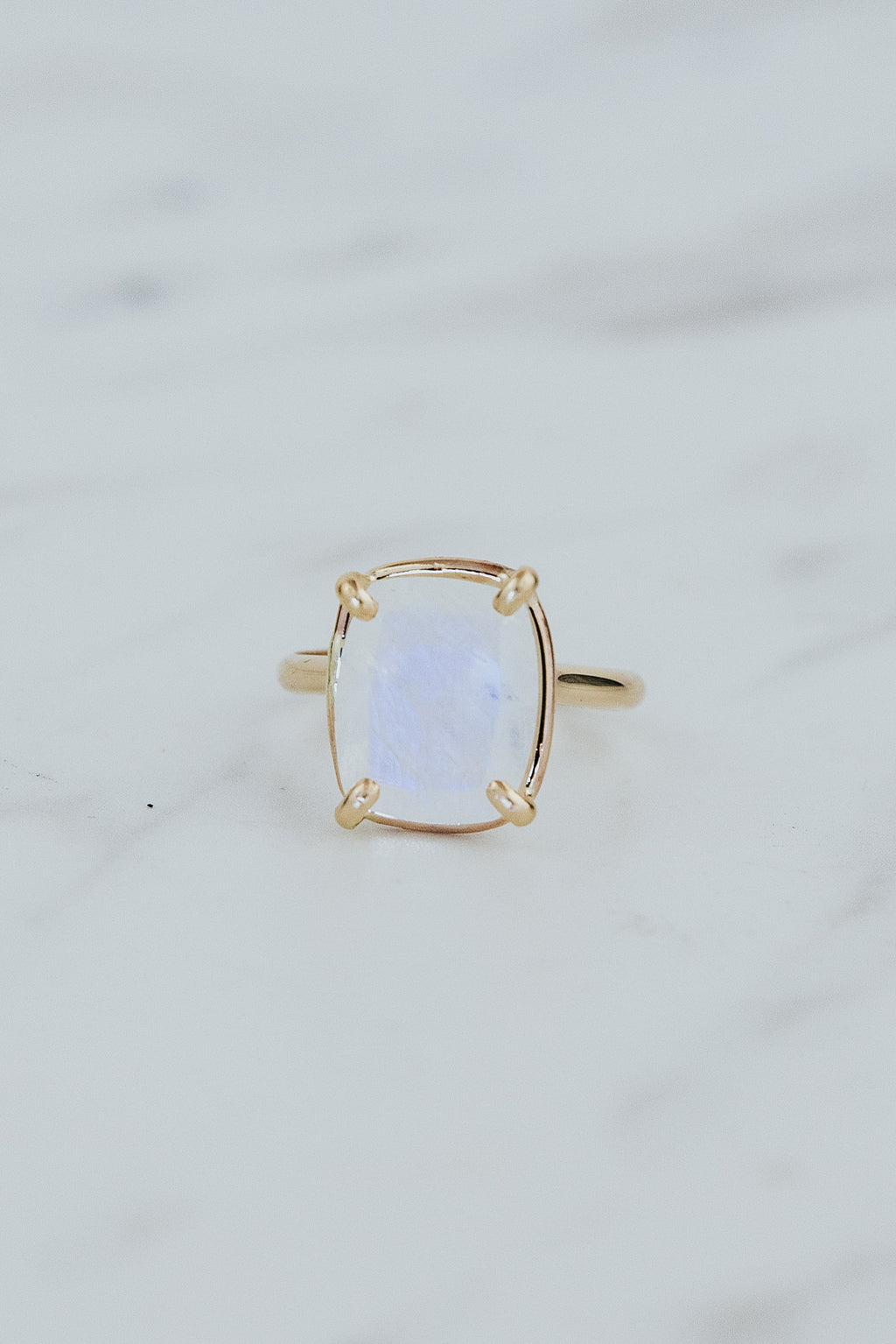 Wings Hawaii Venus Ring - Rainbow Moonstone in 14k gold-fill. Fine jewelry handcrafted in Maui. Unique, artisanal gifts handmade in Hawaii.