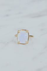 Wings Hawaii Venus Ring - Rainbow Moonstone in 14k gold-fill. Fine jewelry handcrafted in Maui. Unique, artisanal gifts handmade in Hawaii. thumbnail