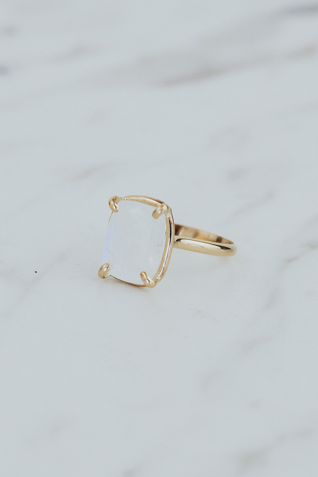 Wings Hawaii Venus Ring - Rainbow Moonstone in 14k gold-fill. Fine jewelry handcrafted in Maui. Unique, artisanal gifts handmade in Hawaii.