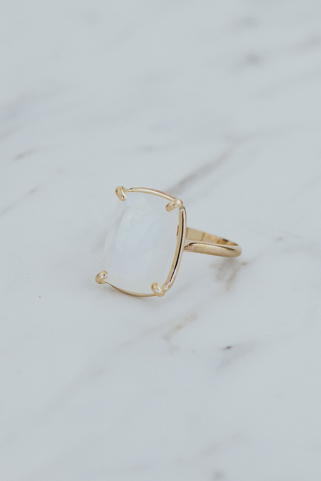 Wings Hawaii Venus Ring - Rainbow Moonstone in 14k gold-fill. Fine jewelry handcrafted in Maui. Unique, artisanal gifts handmade in Hawaii.