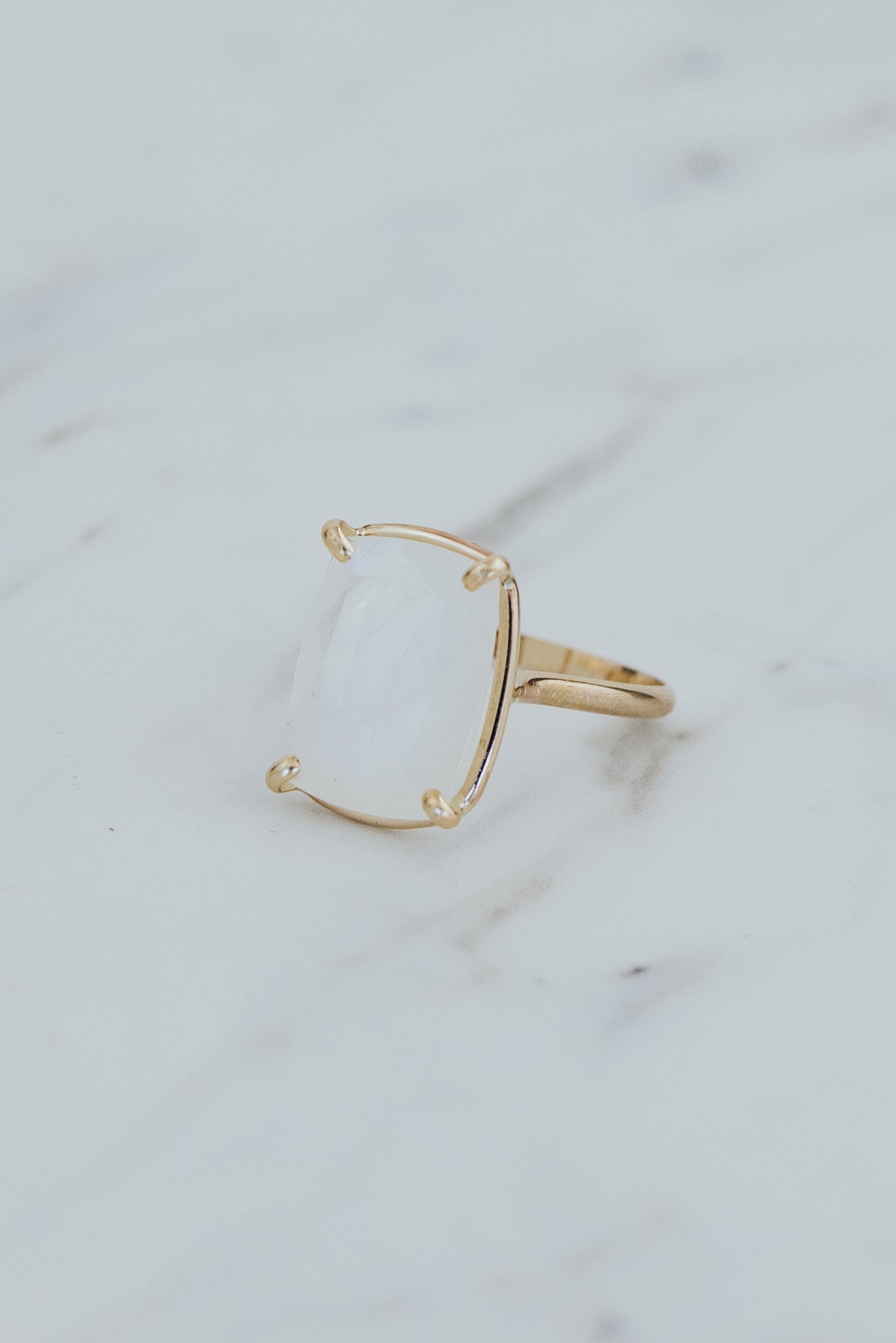 Wings Hawaii Venus Ring - Rainbow Moonstone in 14k gold-fill. Fine jewelry handcrafted in Maui. Unique, artisanal gifts handmade in Hawaii.