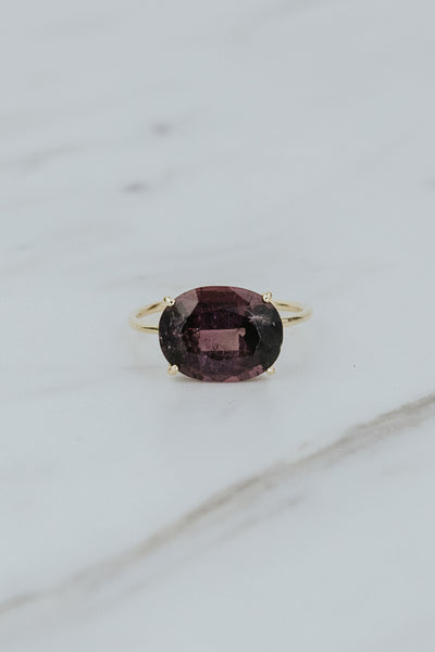 Halo Ring - Moody Tourmaline | 14k