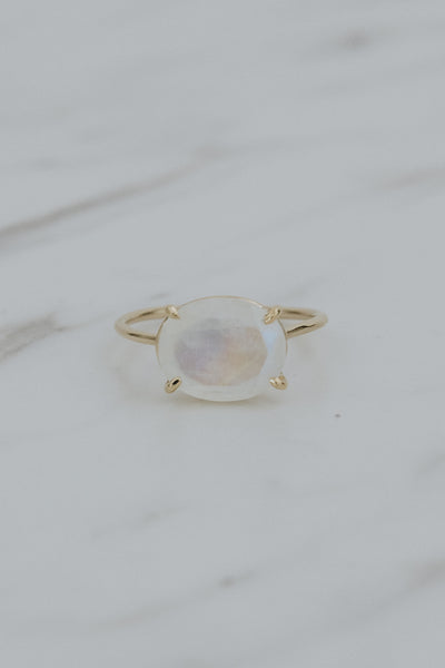 Halo Ring - Moonstone | 14k