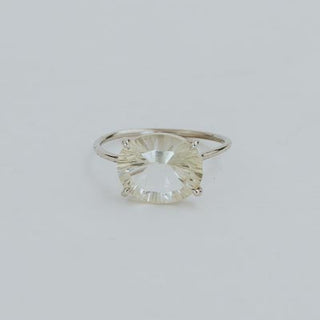 Oval Sunstone Ring - 14k White Gold