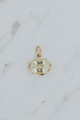 Wings Hawaii yellow Beryl halo necklace charm in 14k gold-filled findings. Fine jewelry handmade in Maui. Mix, match, customize. Charm Bar collection made in Hawaii.  thumbnail