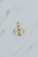 Wings Hawaii yellow Beryl halo necklace charm in 14k gold-filled findings. Fine jewelry handmade in Maui. Mix, match, customize. Charm Bar collection made in Hawaii. 