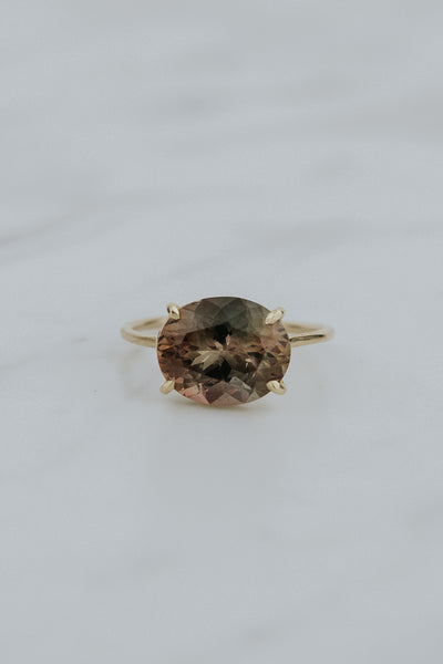 Halo Ring - Deep Sunstone | 14k