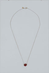 Prong Set Gemstone Necklace - Tourmaline 14K White Gold thumbnail