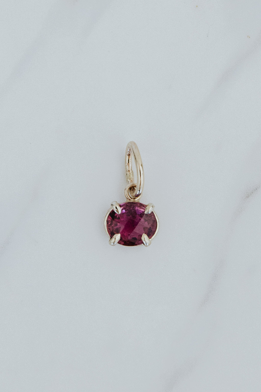 Wings Hawaii Pink Tourmaline necklace charm in 14k gold-filled. Fine jewelry handmade in Maui. 