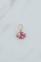 Wings Hawaii 2.82 carat pink tourmaline necklace charm in solid 14k yellow gold. Fine jewelry handmade in Maui.  thumbnail