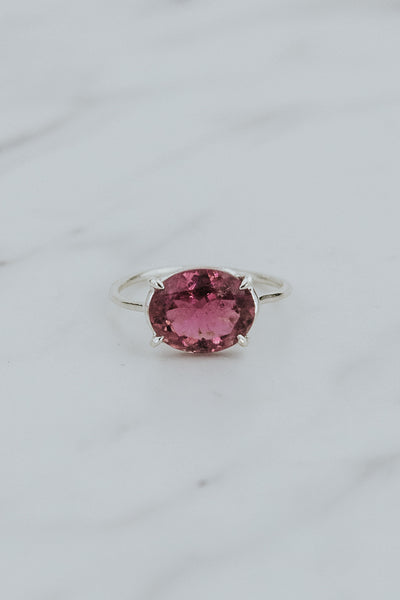 Halo Ring - Rose Pink Tourmaline | SS