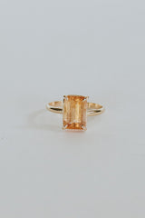 Wings Hawaii prong set imperial topaz ring in 14k yellow gold  thumbnail