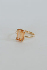 Wings Hawaii prong set imperial topaz ring in 14k yellow gold  thumbnail