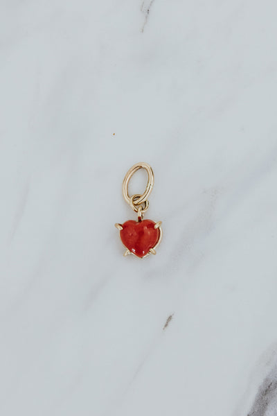 Necklace Charm - Coral Heart