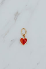 Necklace Charm - Coral Heart