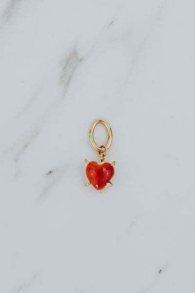 Necklace Charm - Coral Heart