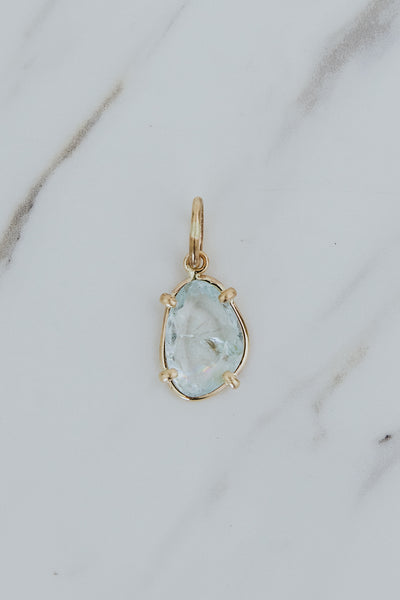 Necklace Charm - Free Form Aquamarine | GF