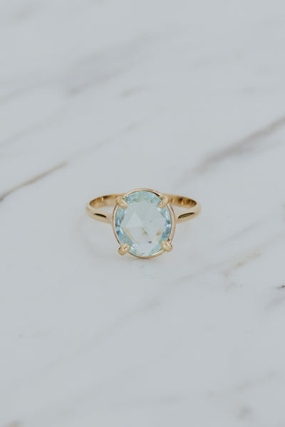 Lyra Ring - Rose Cut Aquamarine | GF