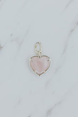 Wings Hawaii heart-shaped crystal necklace charms in 14k gold-filled or sterling silver. Available in Rose Quartz, Tigers Eye, Flourite, and Amethyst. Fine jewelry gifts handmade in Maui.  thumbnail