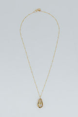 Teardrop Crystal Ball Necklace - Rutilated Quartz thumbnail