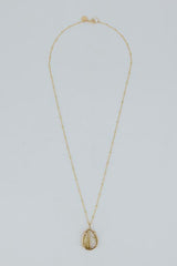 Teardrop Crystal Ball Necklace - Rutilated Quartz thumbnail