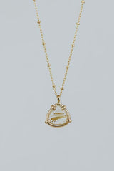 Teardrop Crystal Ball Necklace - Rutilated Quartz thumbnail