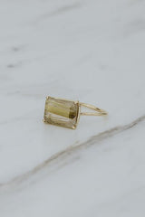 wings hawaii prong set rutilated quartz ring in 14k yellow gold  thumbnail