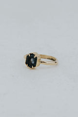 wings hawaii teal sapphire ring in 14k yellow gold  thumbnail