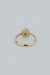wings hawaii teal sapphire ring in 14k yellow gold  thumbnail