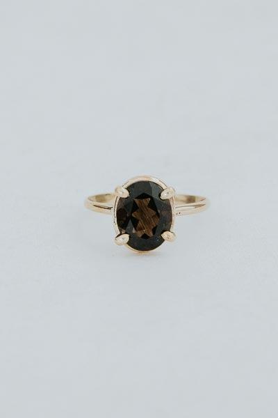 wings hawaii smoky quartz ring in gold fill