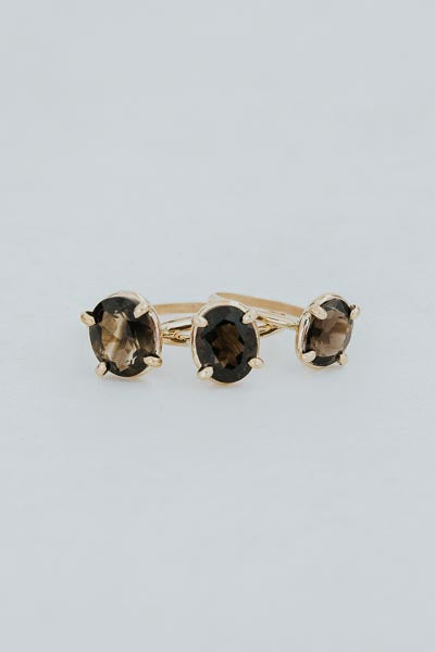 three wings hawaii smoky quartz rings in gold fill