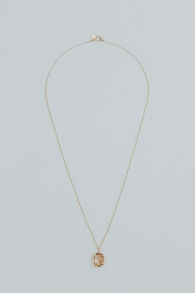 Crystal Ball Sunstone Necklace - 14k