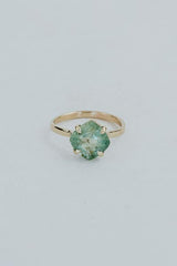 Wings Hawaii aqua green tourmaline ring in 14k yellow gold thumbnail
