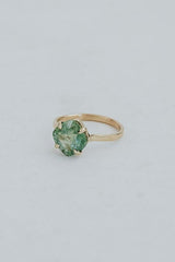 Wings Hawaii aqua green tourmaline ring in 14k yellow gold thumbnail