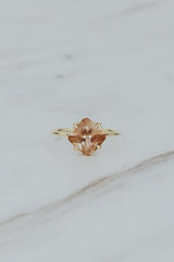 wings hawaii prong set sunstone ring in 14k yellow gold  thumbnail