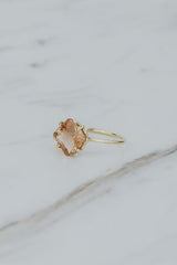 wings hawaii prong set sunstone ring in 14k yellow gold  thumbnail