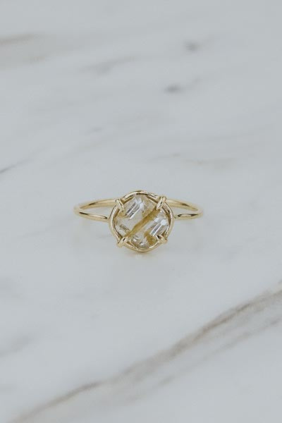 wings hawaii prong set rutilated quartz gemstone ring in 14k gold 