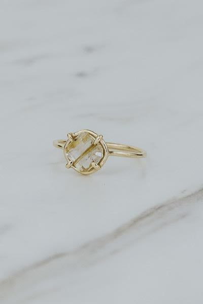 wings hawaii prong set rutilated quartz gemstone ring in 14k gold 