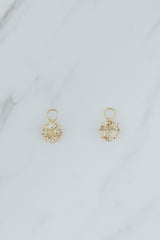 Charm Hoops - Cushion Cut Sunstone | 14K thumbnail