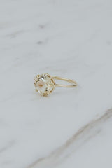 wings hawaii prong set sunstone ring 14k yellow gold  thumbnail