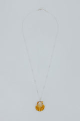 Prong Set Sunrise Shell Necklace - Sterling Silver thumbnail