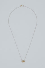 Prong Set Gemstone Necklace - Sunstone 14k WG thumbnail