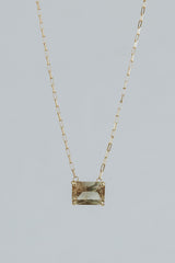 Prong Set Sunstone Necklace - 14K thumbnail