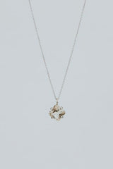 Prong Set Sunstone Necklace - 14K WG thumbnail