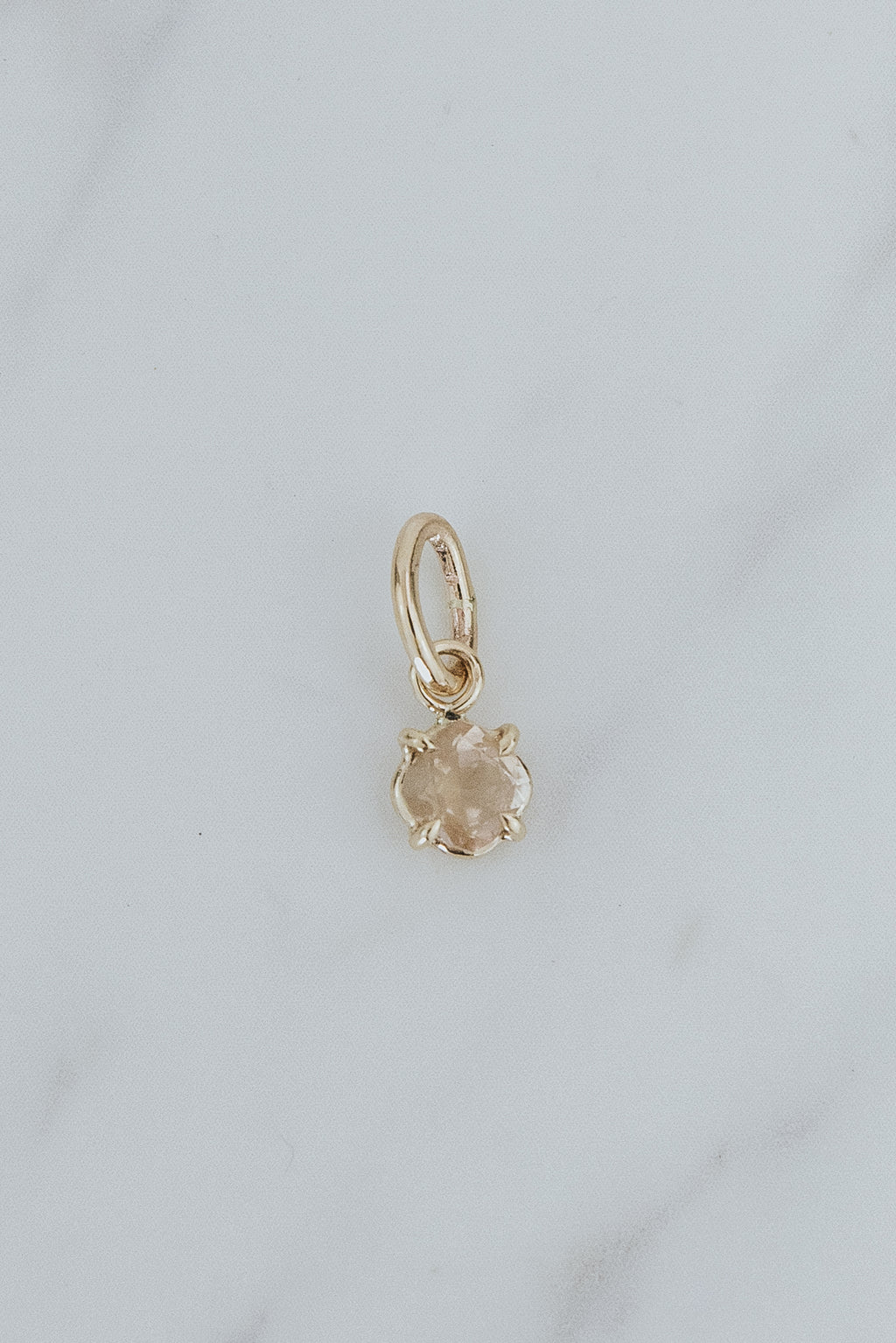 Wings Hawaii Stella necklace charm with Sunstone in 14k yellow gold. Fine jewelry handmade in Maui. 
