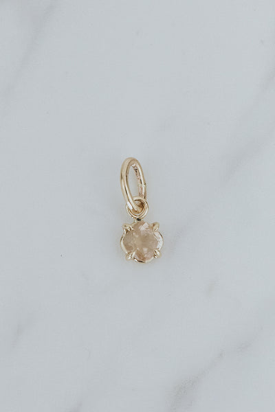 Stella Necklace Charm - Sunstone | 14K YG