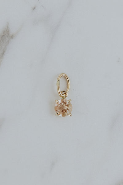 Stella Necklace Charm - Sunstone | 14K YG