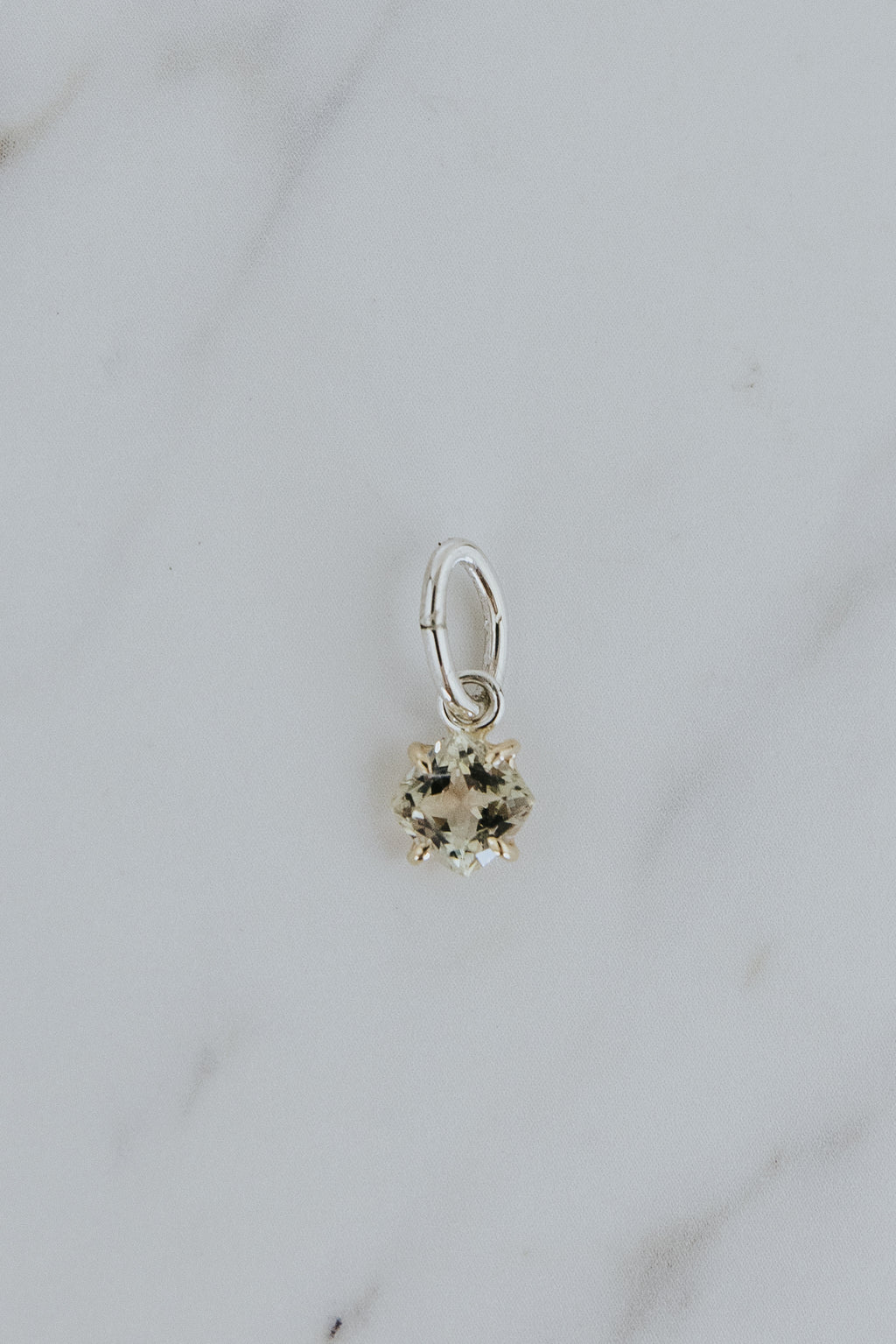 Stella Necklace Charm - Sunstone | 14K YG + SS