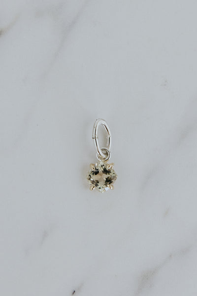 Stella Necklace Charm - Sunstone | 14K YG + SS